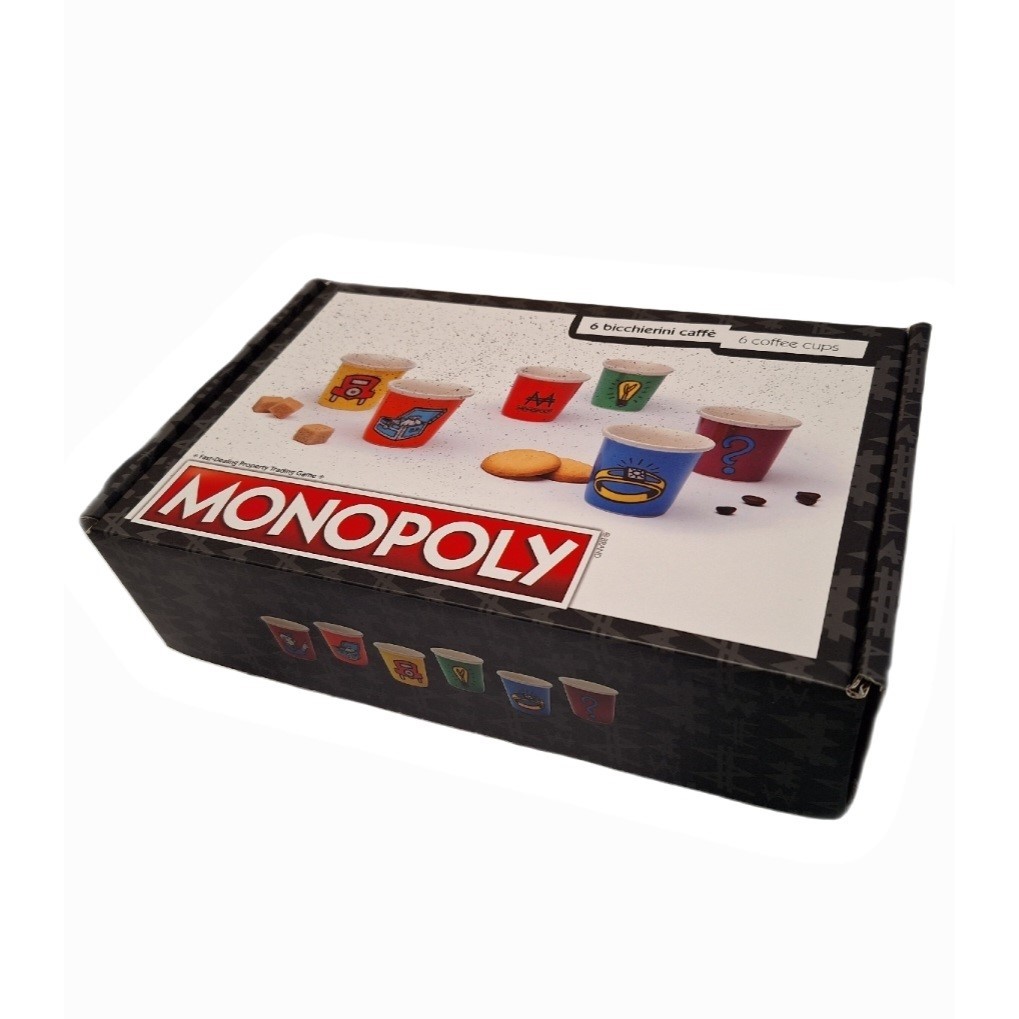 Excelsa set of 6 multicolored Monopoly coffee glasses 90 ml cod.66463 Excelsa